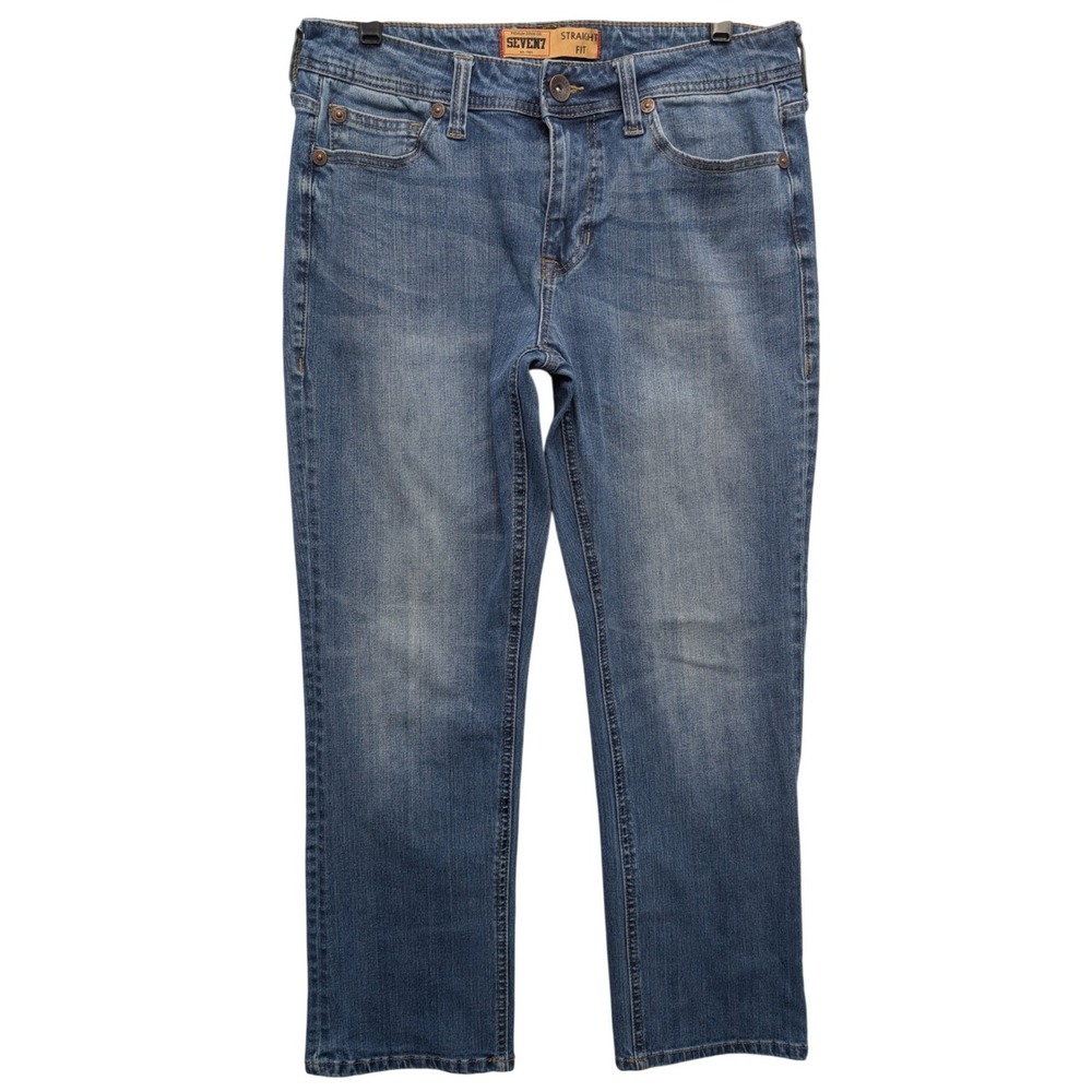 Seven7 Straight Fit Jeans Mens 32x30(32x28) Wash Stretch  Blue‎ Denim